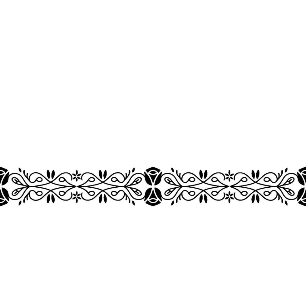 Elegant Floral Border in Black on Creamy Background vector