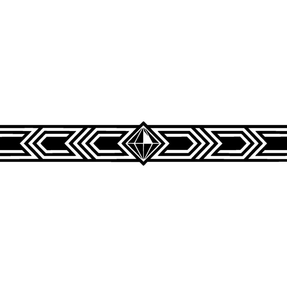 Geometric Diamond Patterned Border Black White vector