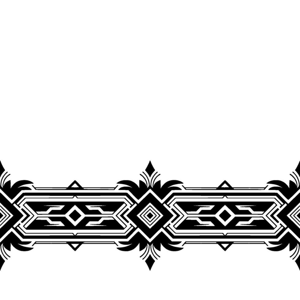 Elegant Black and White Geometric Border on White - Pattern vector