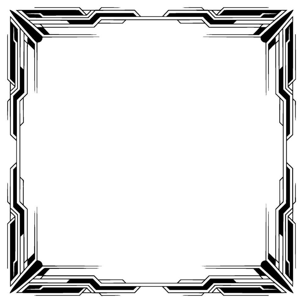 Art Deco Frame, Black and White, Decorative Border - Vintage vector