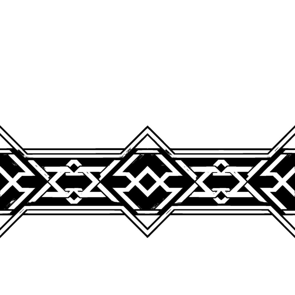 Art Deco Border Silver, Black, White Geometric vector