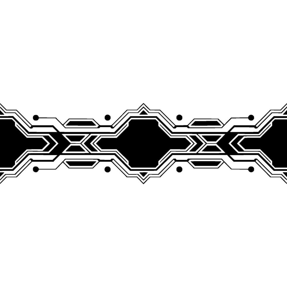 Futuristic Tech Abstract Black White Circuitry vector