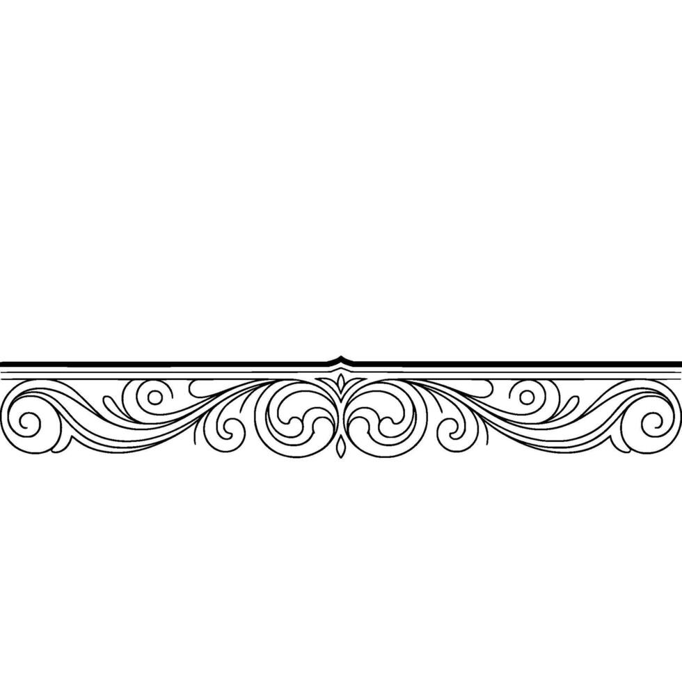 Elegant Floral Border on White Background - Ornate vector