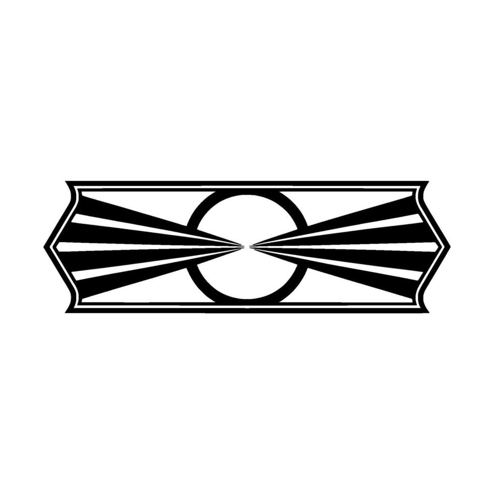 Geometric Radial Emblem, Art Deco Inspired - Art deco vector