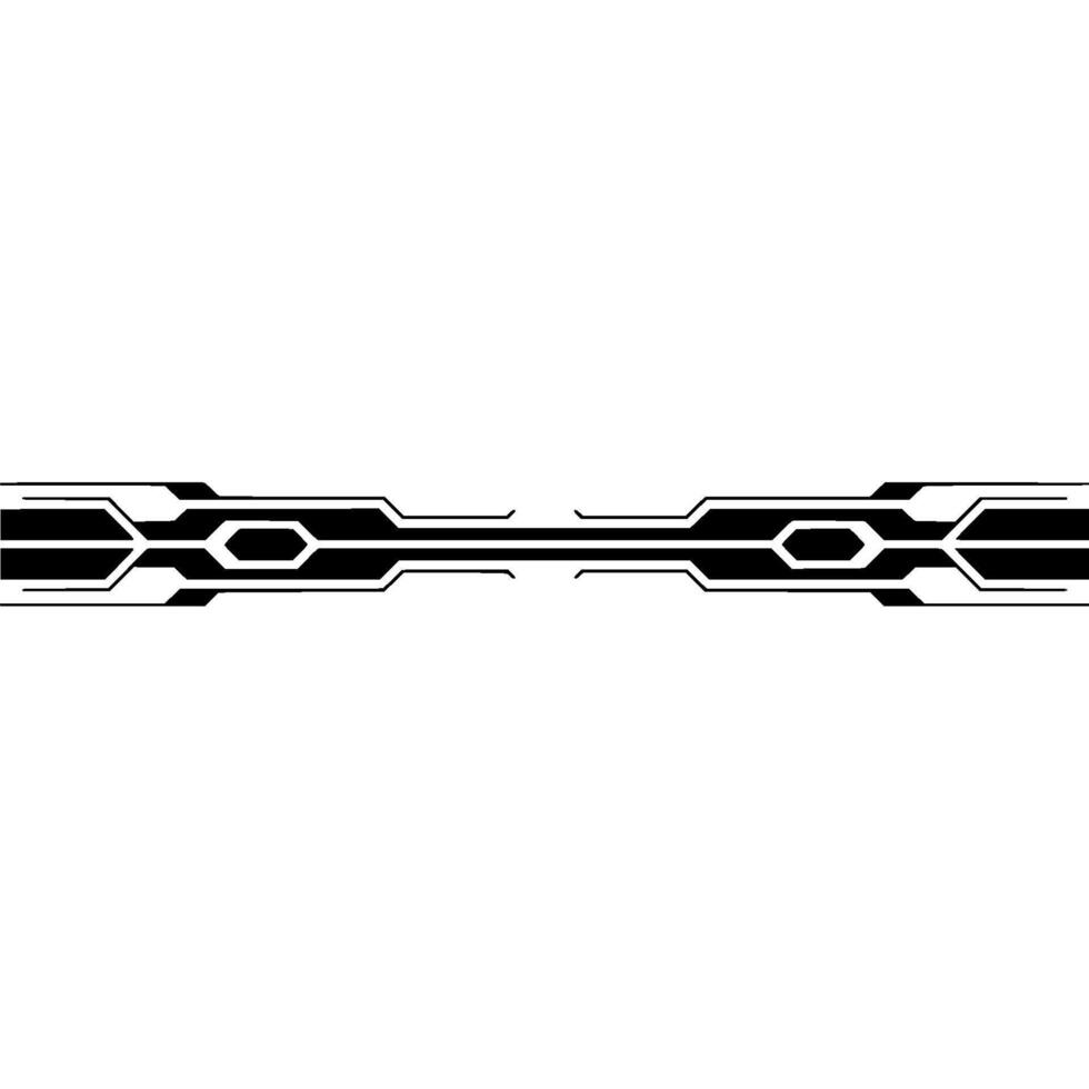 Geometric Tech Divider, Futuristic Border Element vector