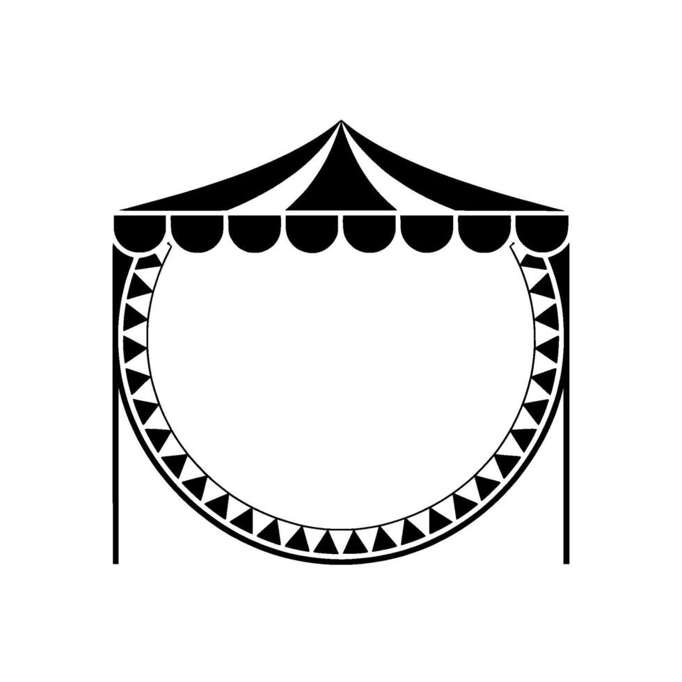 Minimalist Tent Silhouette, Event Branding - Circular vector