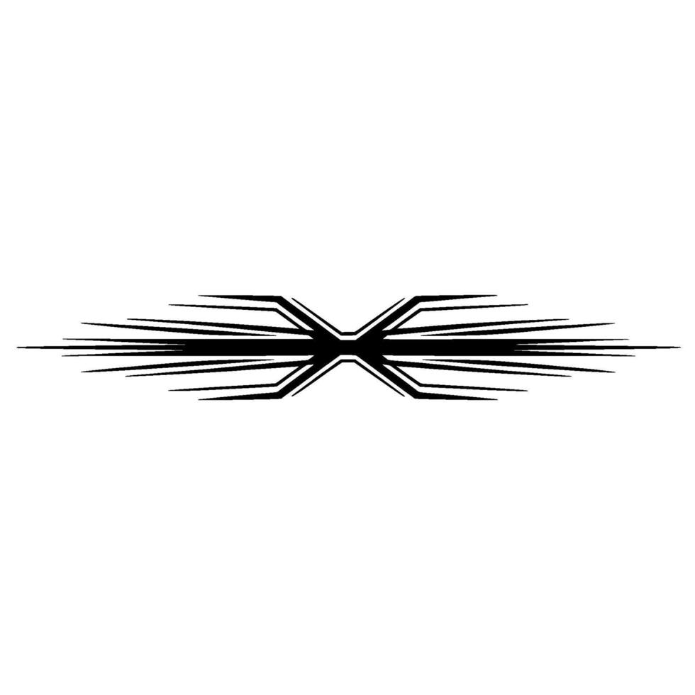 Geometric X - Dynamic Black Lines, Minimalist vector