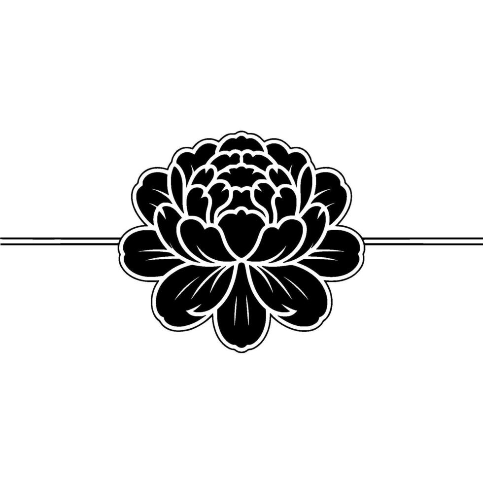 Elegant Black Floral Emblem, Minimalist - Division vector