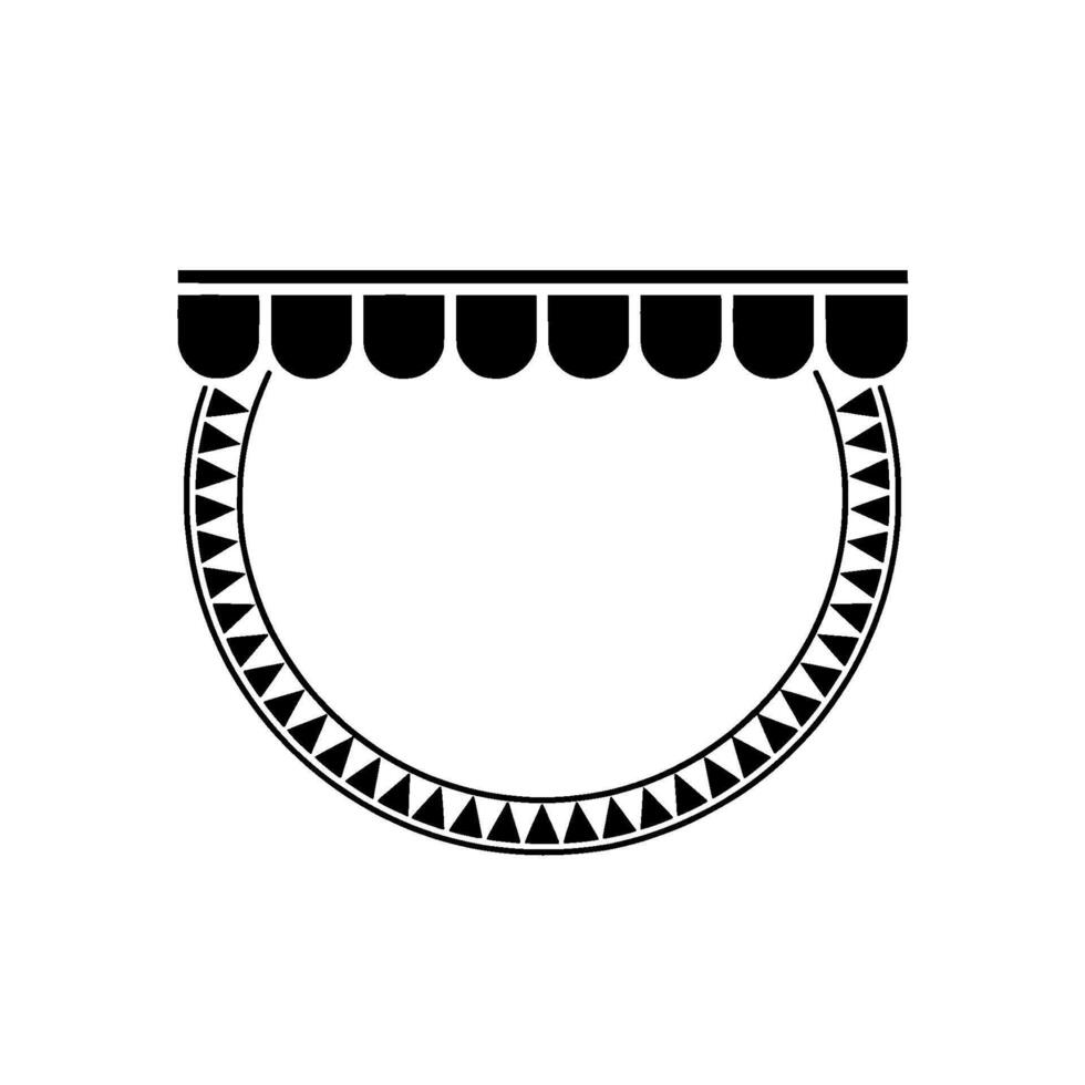 Minimalist Crescent Ornament, Geometric vector