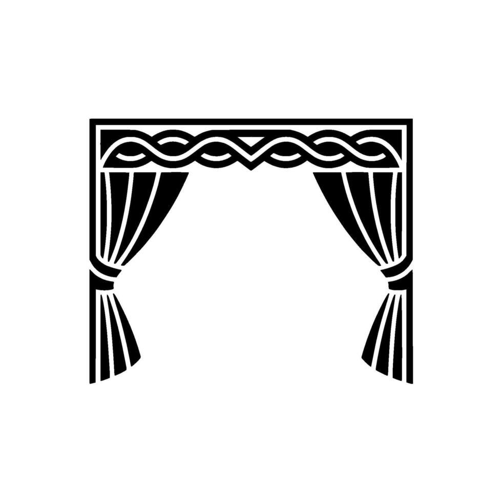 Art Deco Curtain Frame, Geometric Elegance vector