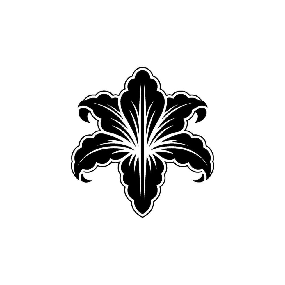 Elegant Black Floral Ornament, Vintage - Emblem vector