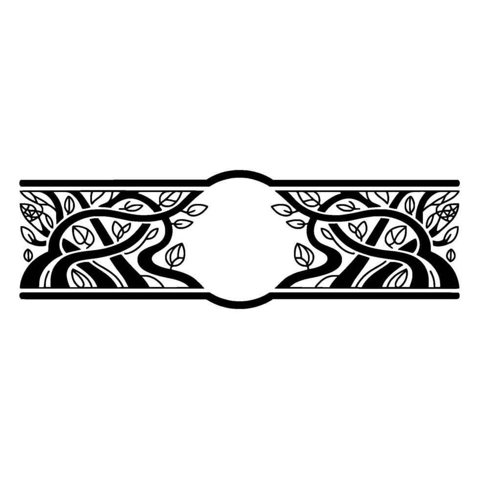 Stylized Black Tree Border, Art Deco vector