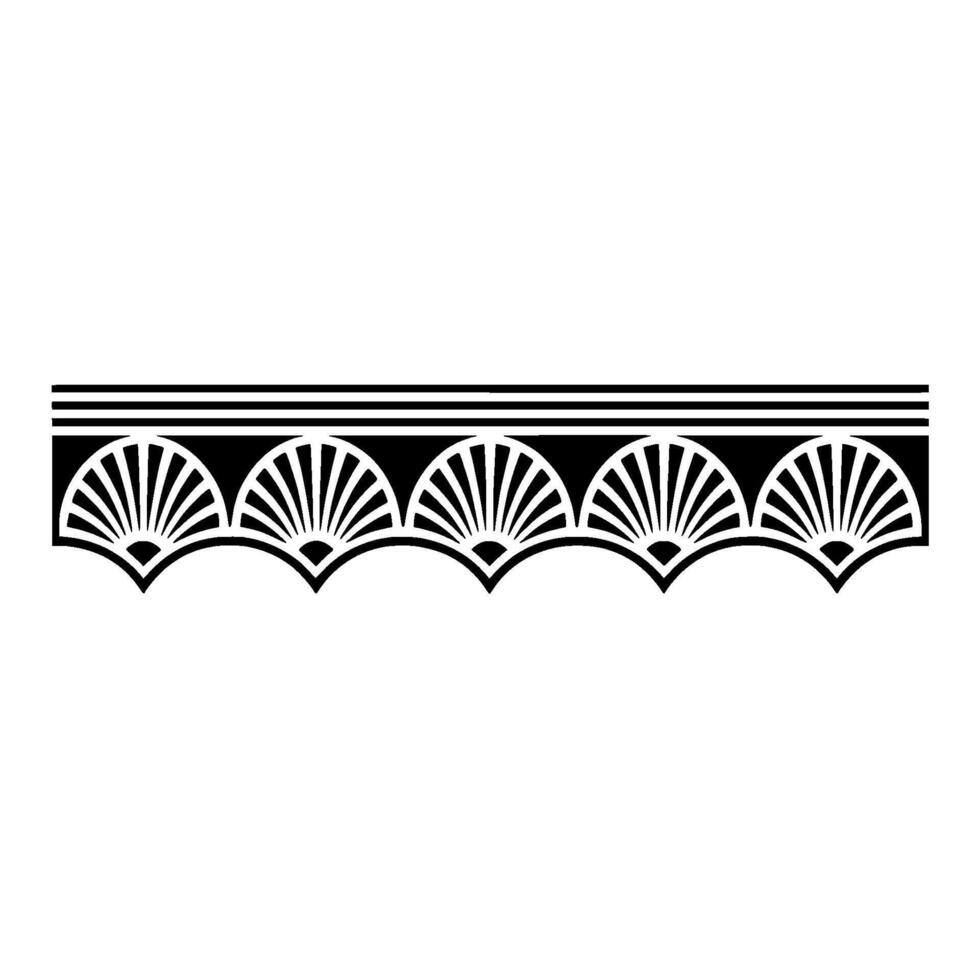 Art Deco Fan Border Elegant Geometric vector