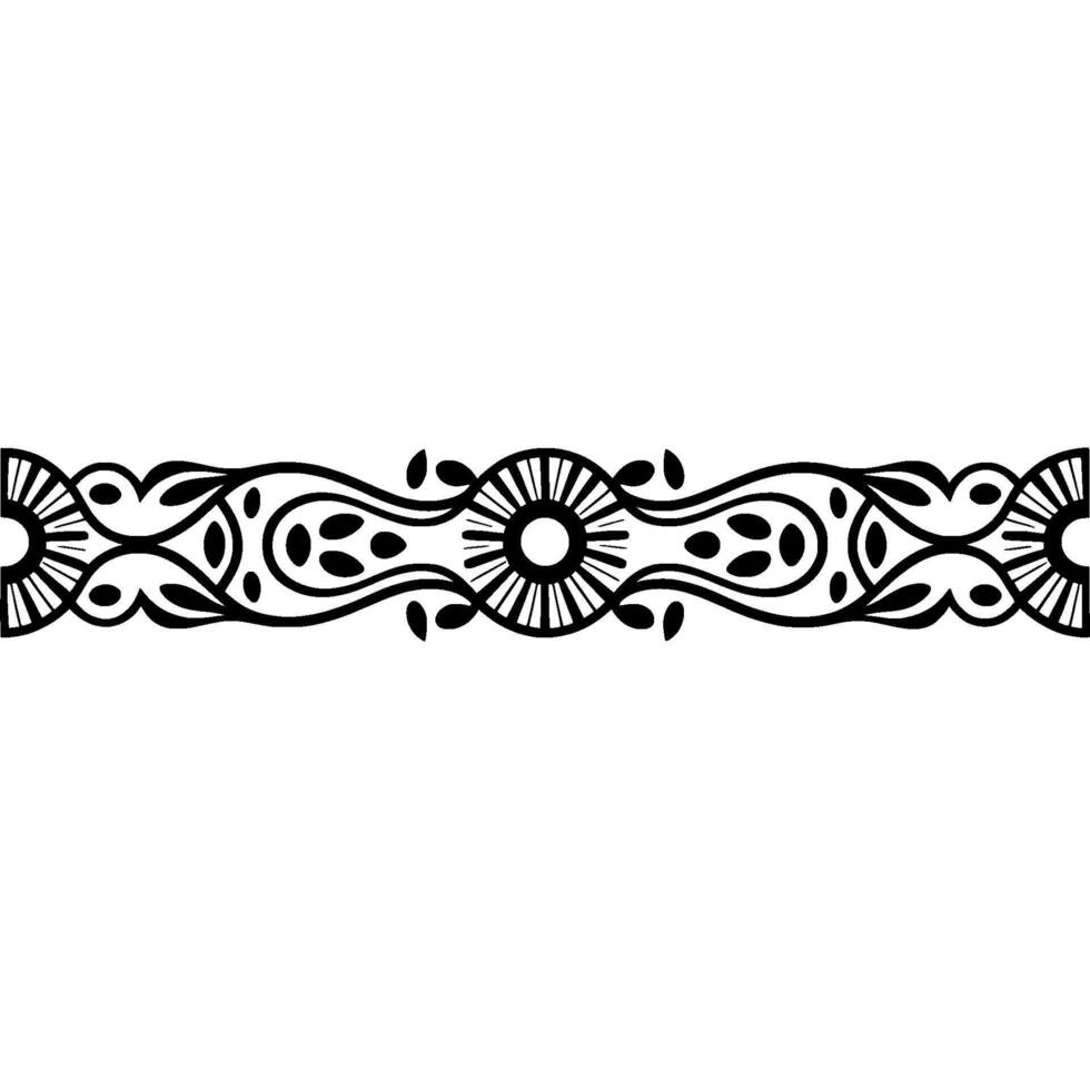 Intricate Black Floral Border, Elegant Element - Pattern vector