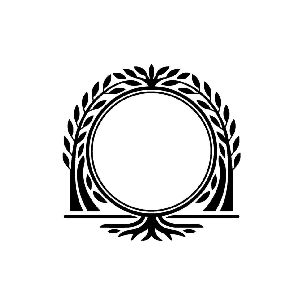 Elegant Vintage Laurel Wreath Border, Decorative Element vector