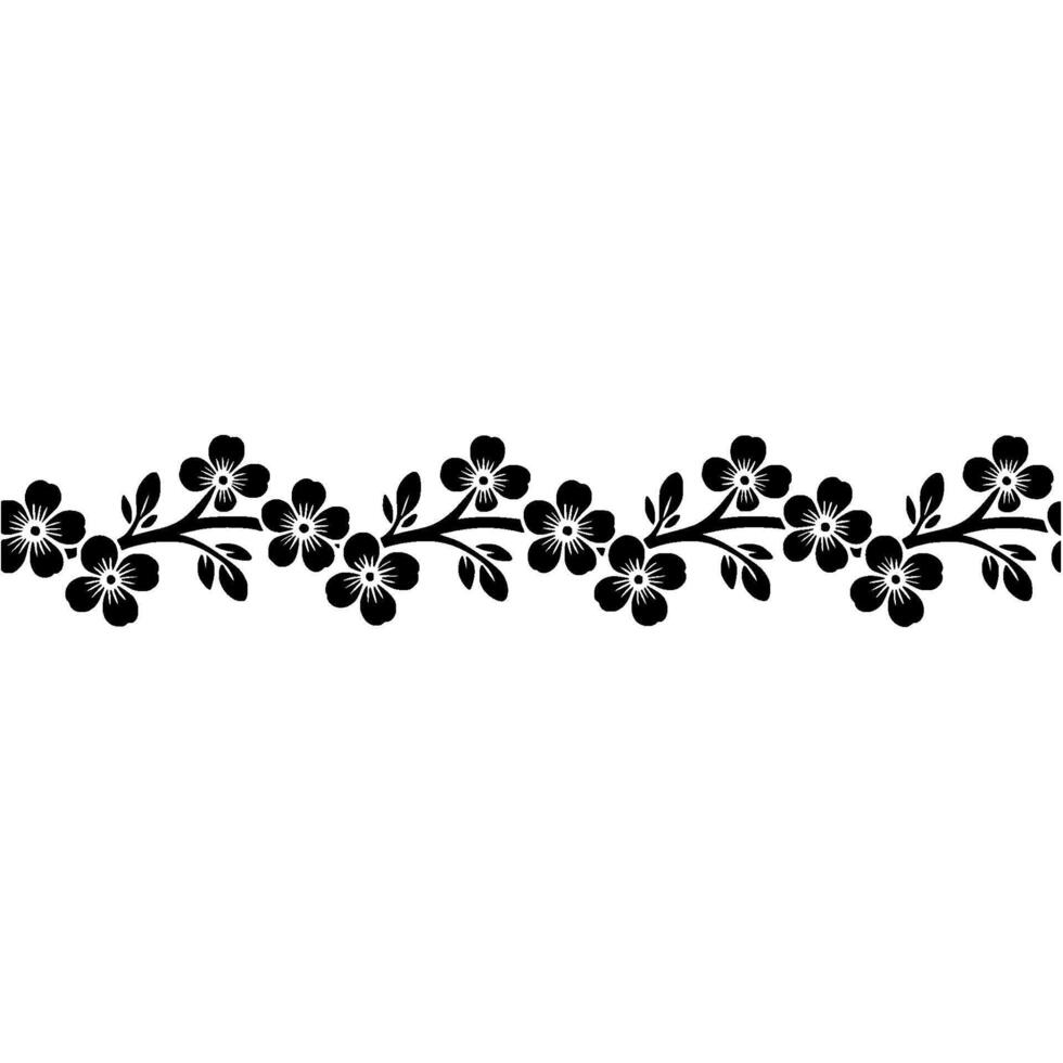 Elegant Floral Border, Vintage Style, Decorative Element - Branch vector