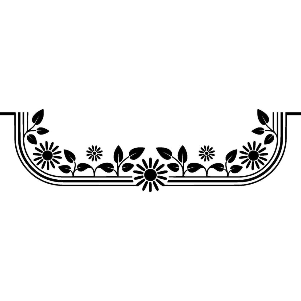 Art Deco Floral Border, Vintage Element - Art deco - Art deco vector