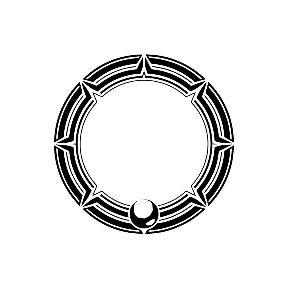 Geometric Circle with Metallic Orb, Minimalist vector