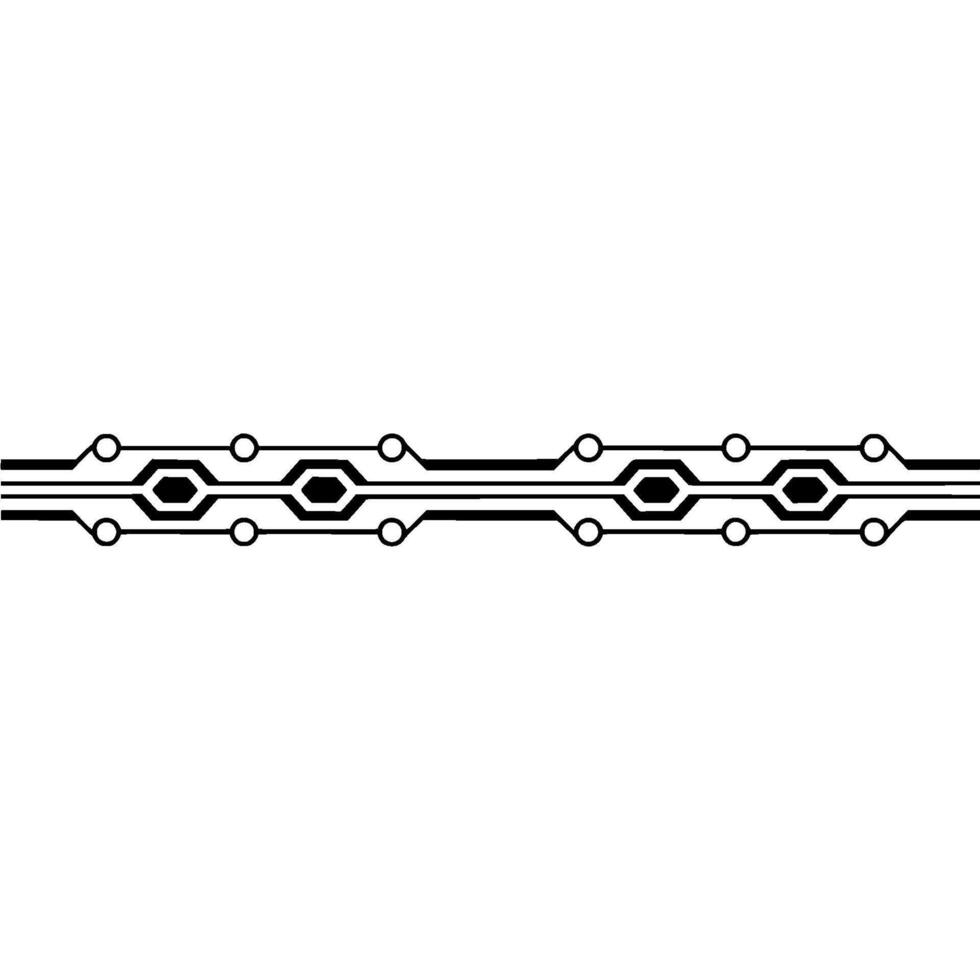 Geometric Circuit Border, Retro Tech - Line vector