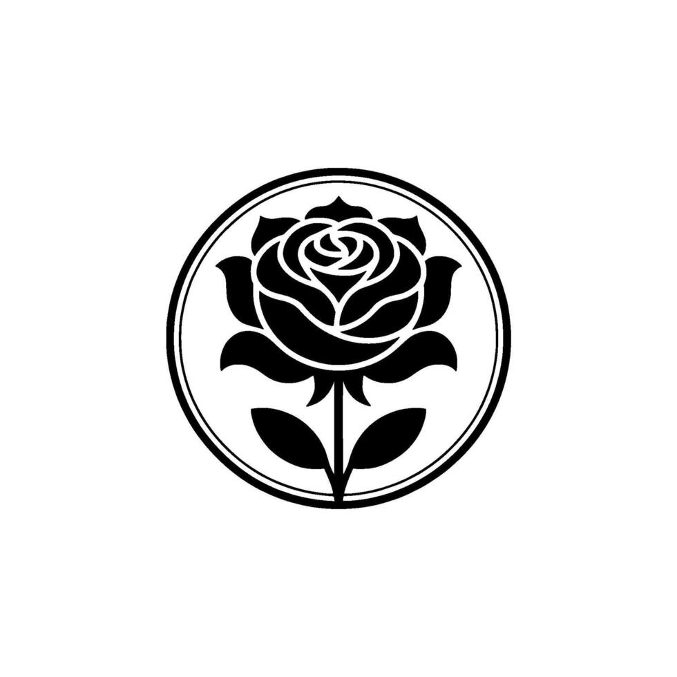 Emblematic Rose Minimalist Floral Symbol vector