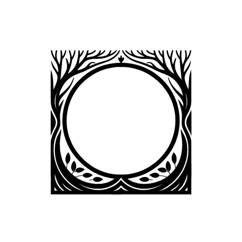 Botanical Circle Frame, Elegant Nature vector