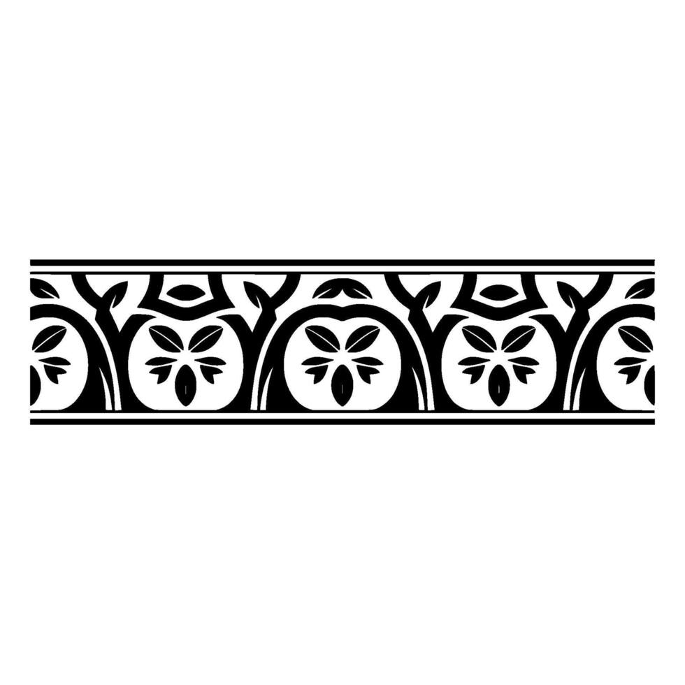 Geometric Floral Border, Vintage Style, Minimalist - Art deco vector