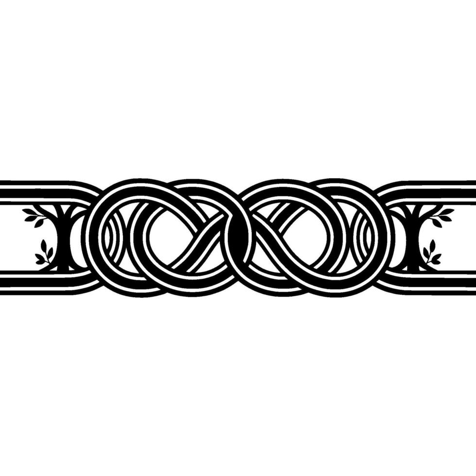 Intricate Celtic Knot Border, Vintage Style - Ornament vector