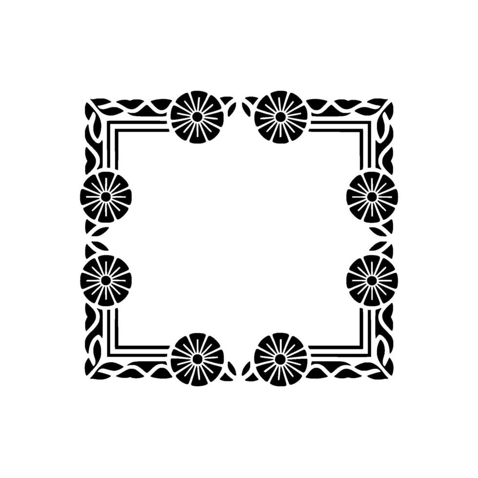 Elegant Black Floral Frame, Glowing Interior vector