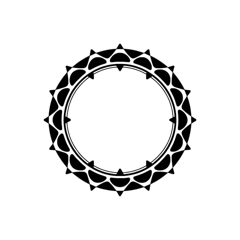 Geometric Tribal Circle, Minimalist - Outline - Monotone vector