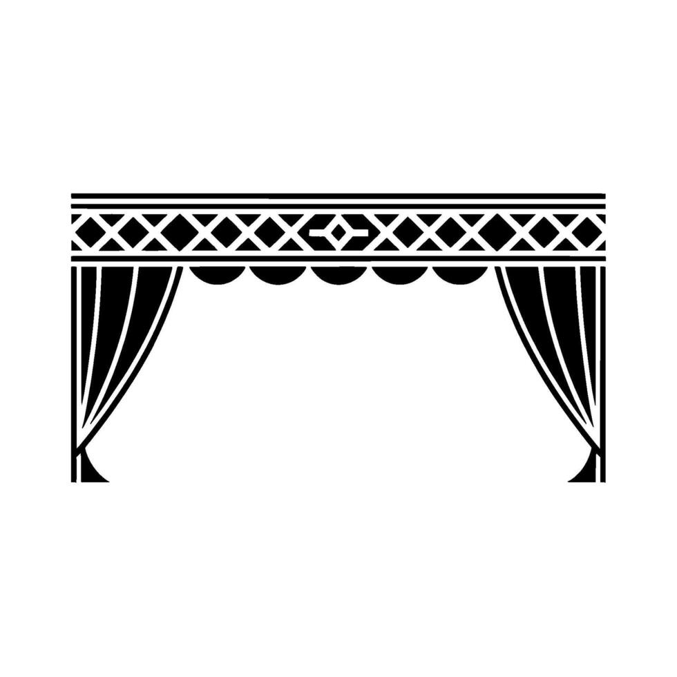Art Deco Stage Curtain Silhouette, Elegant Minimalism vector
