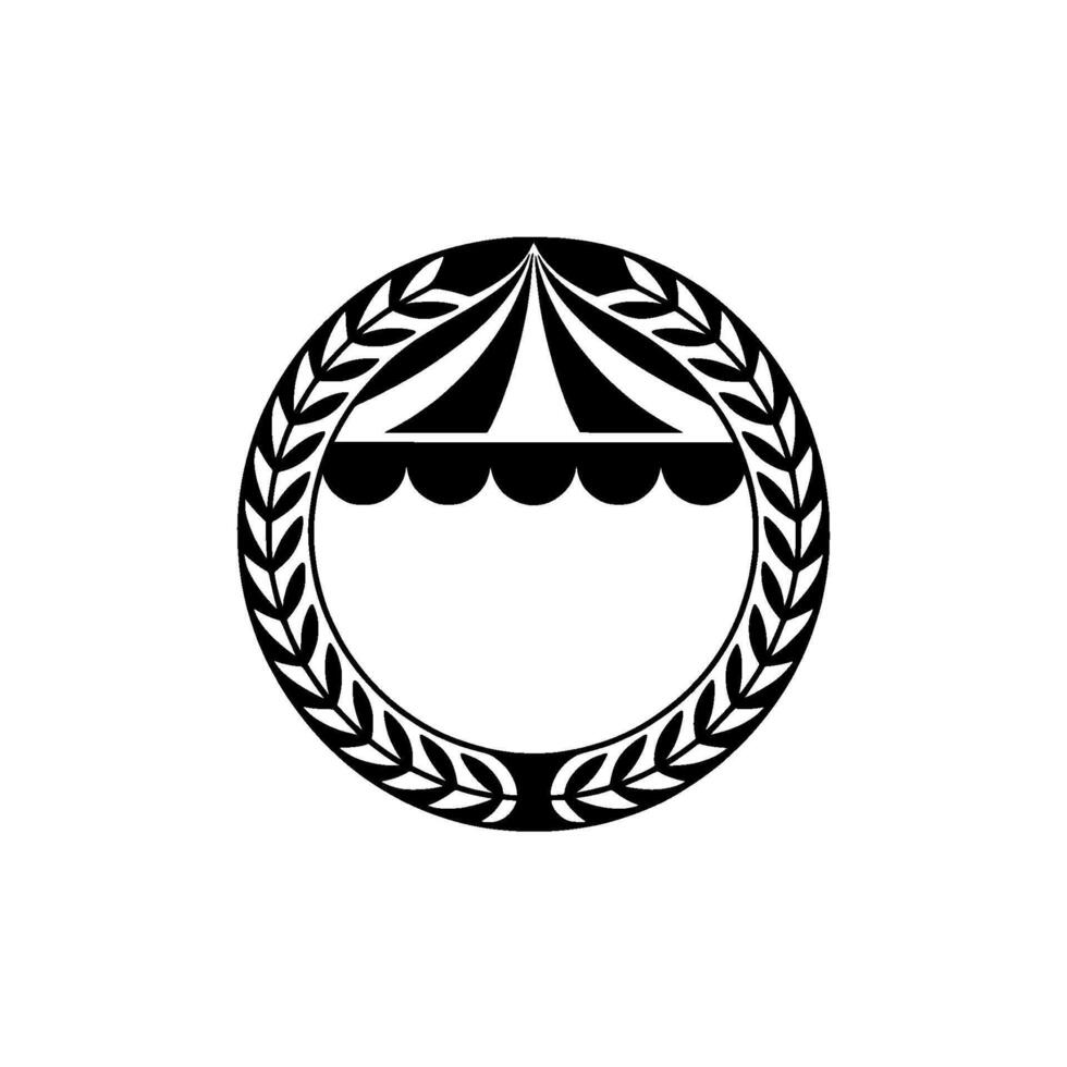 Geometric Emblem Nautical Circle with Laurel Wreath vector