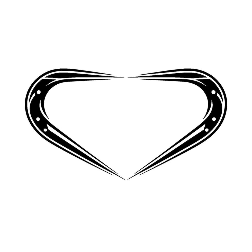 Abstract Heart Ornament, Tribal Style, Minimalist vector
