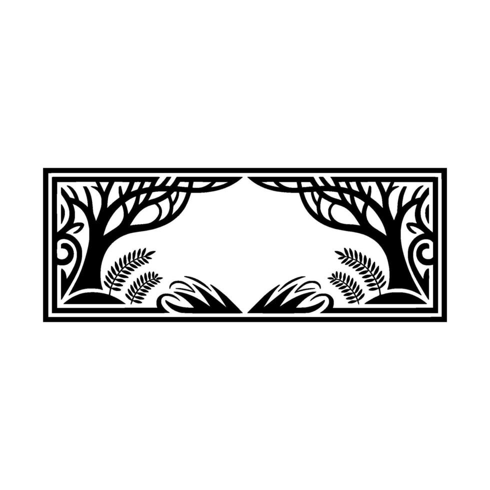 Elegant Botanical Frame, Vintage Illustration, Natural Elements vector