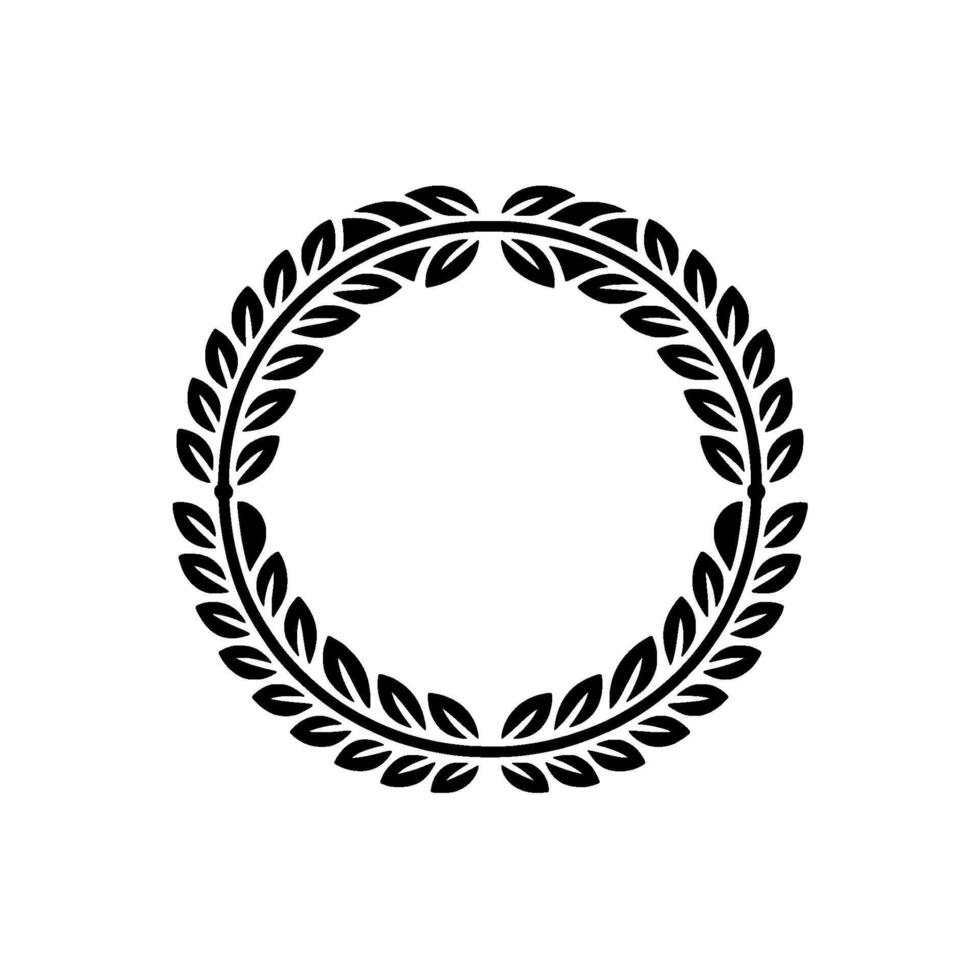 Elegant Laurel Wreath, Minimalist, Circular Emblem - Circle vector