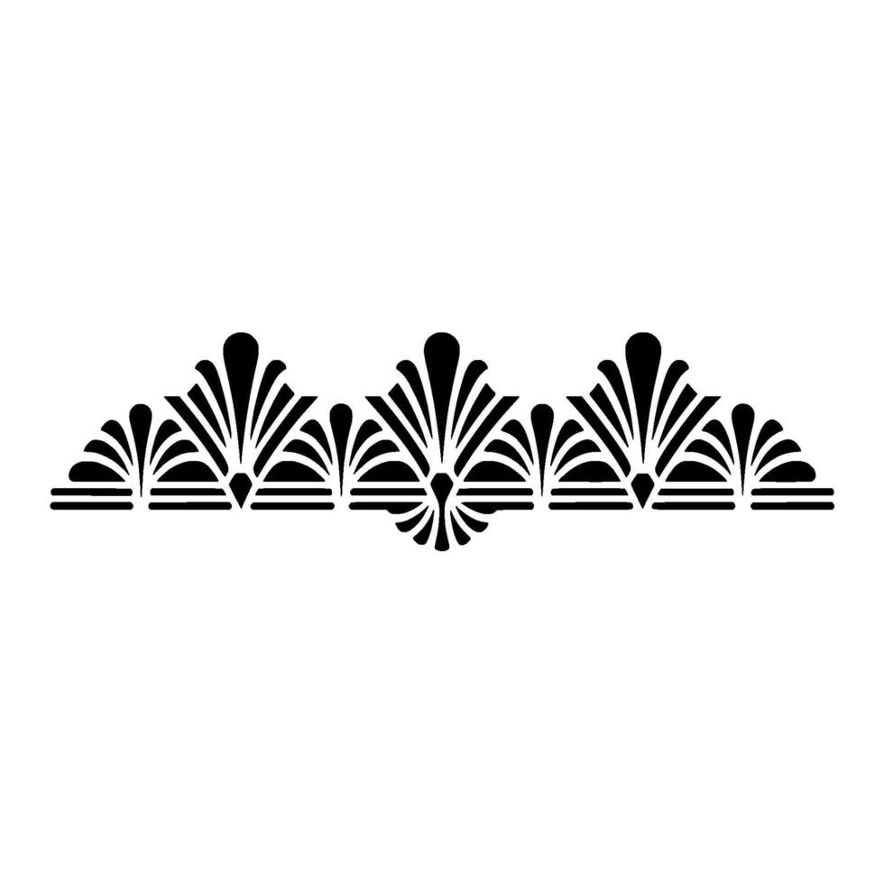 Art Deco Radiance Stylized Fan Motif Border vector