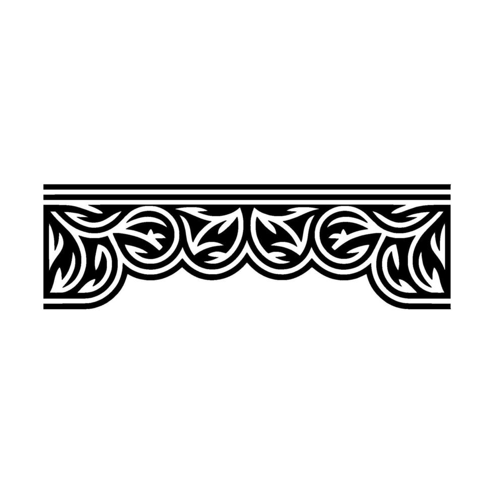 Intricate Black Floral Border, Vintage - Pattern - Ornament vector