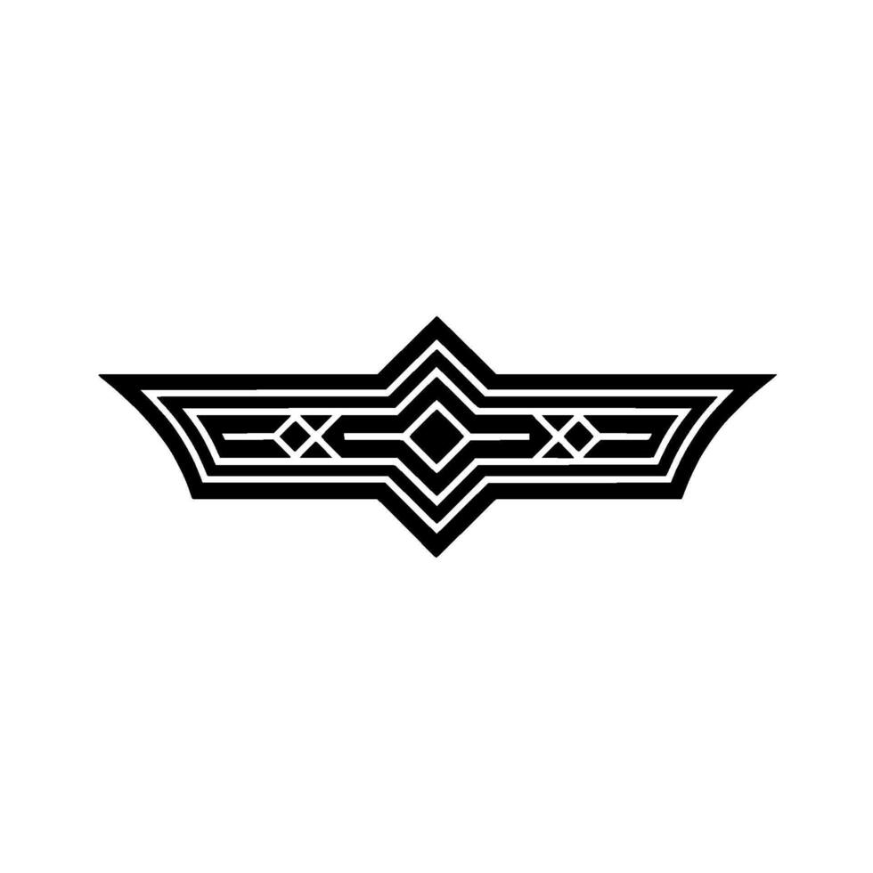 Geometric Deco Wing Emblem, Vintage Style vector