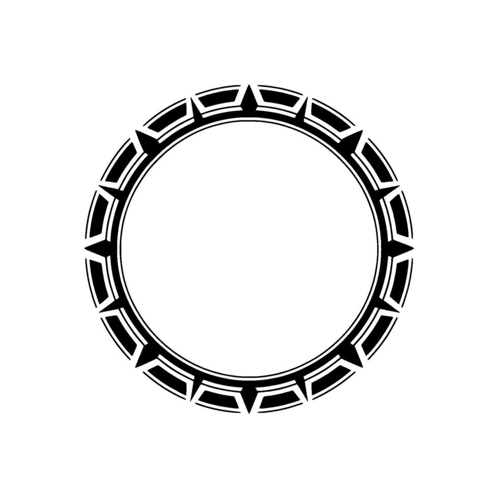 Geometric Tribal Circle, Minimalist - Decorative - Outline vector