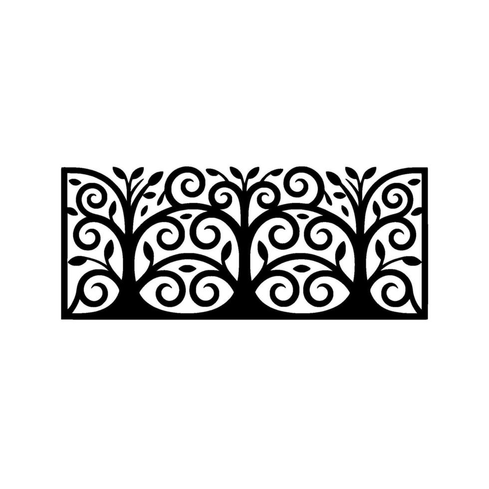 Elegant Black Floral Border, Vintage - Swirls - Ornament vector