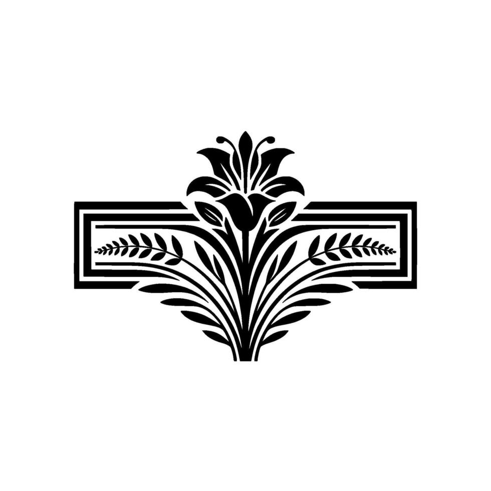 Elegant Floral Emblem, Vintage, Decorative Motif - Botanical vector