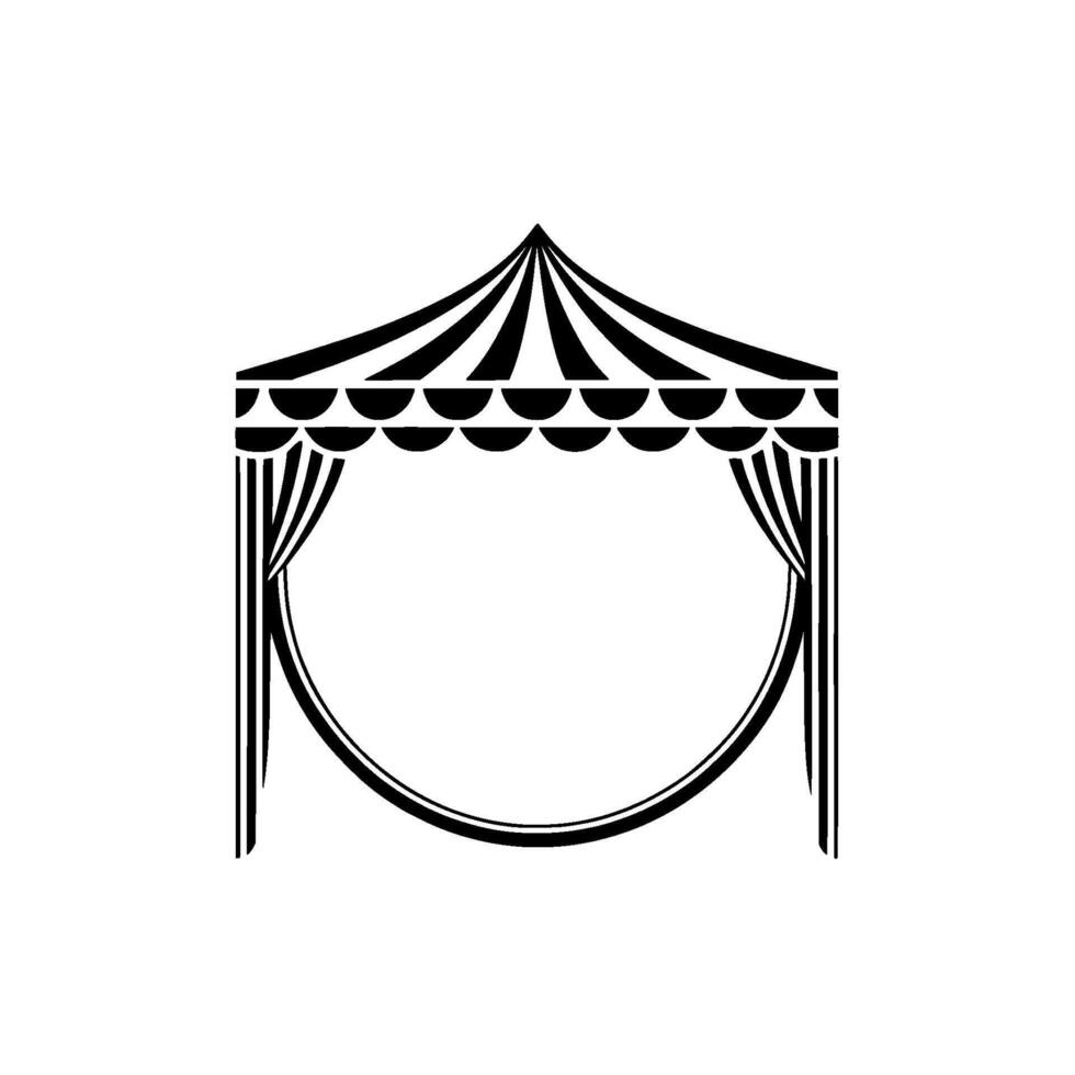 Vintage Circus Stage, Dramatic Silhouette vector