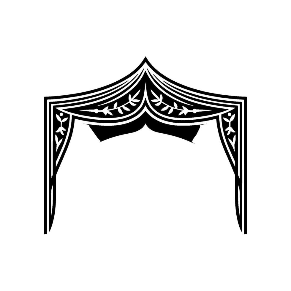 Gothic Archway, Shadowed Entrance, Ornamental Detail vector
