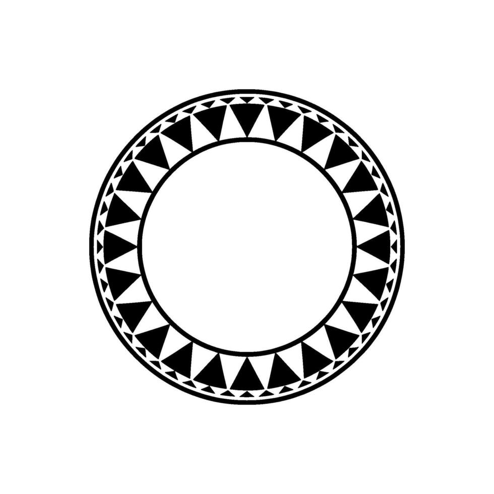 Geometric Tribal Circle, Minimalist - Monochrome - Triangle vector