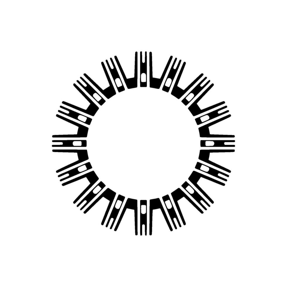 Circular Clip Art, Minimalist, Abstract Pattern vector