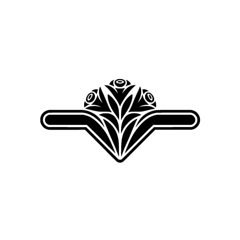 Elegant Floral Emblem, Vintage, Minimalist Motif - Botanical vector