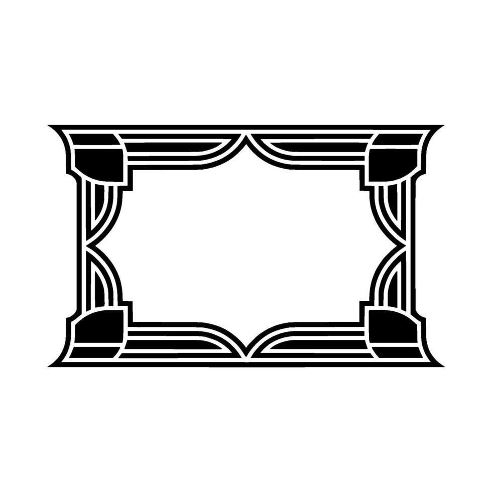 Art Deco Frame, Geometric Ornamentation, Elegant Border - Line vector