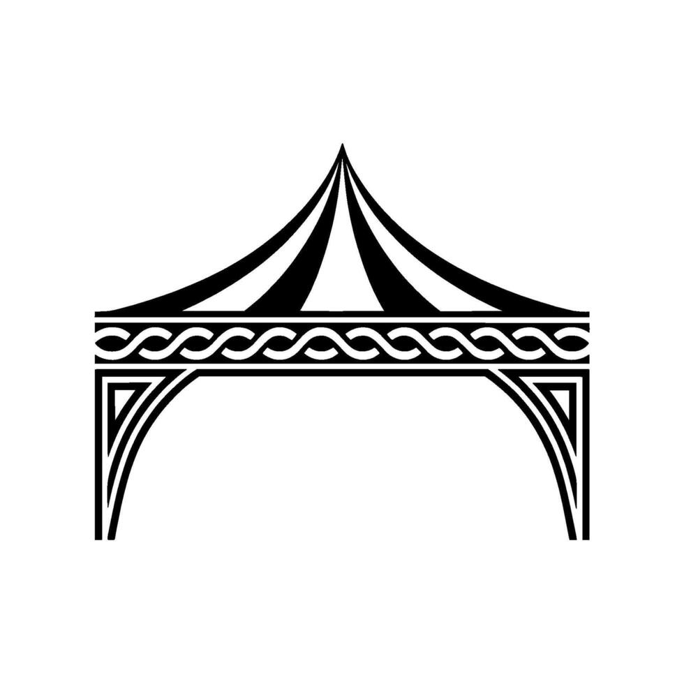 Geometric Tent, Celtic Ornamentation, Minimalist vector