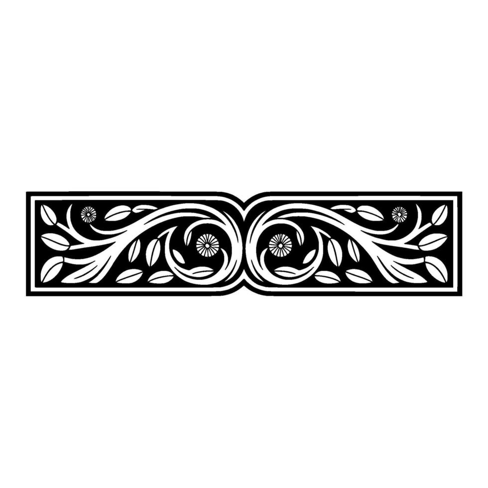 Elegant Botanical Border, Vintage Style - Art nouveau - Floral vector