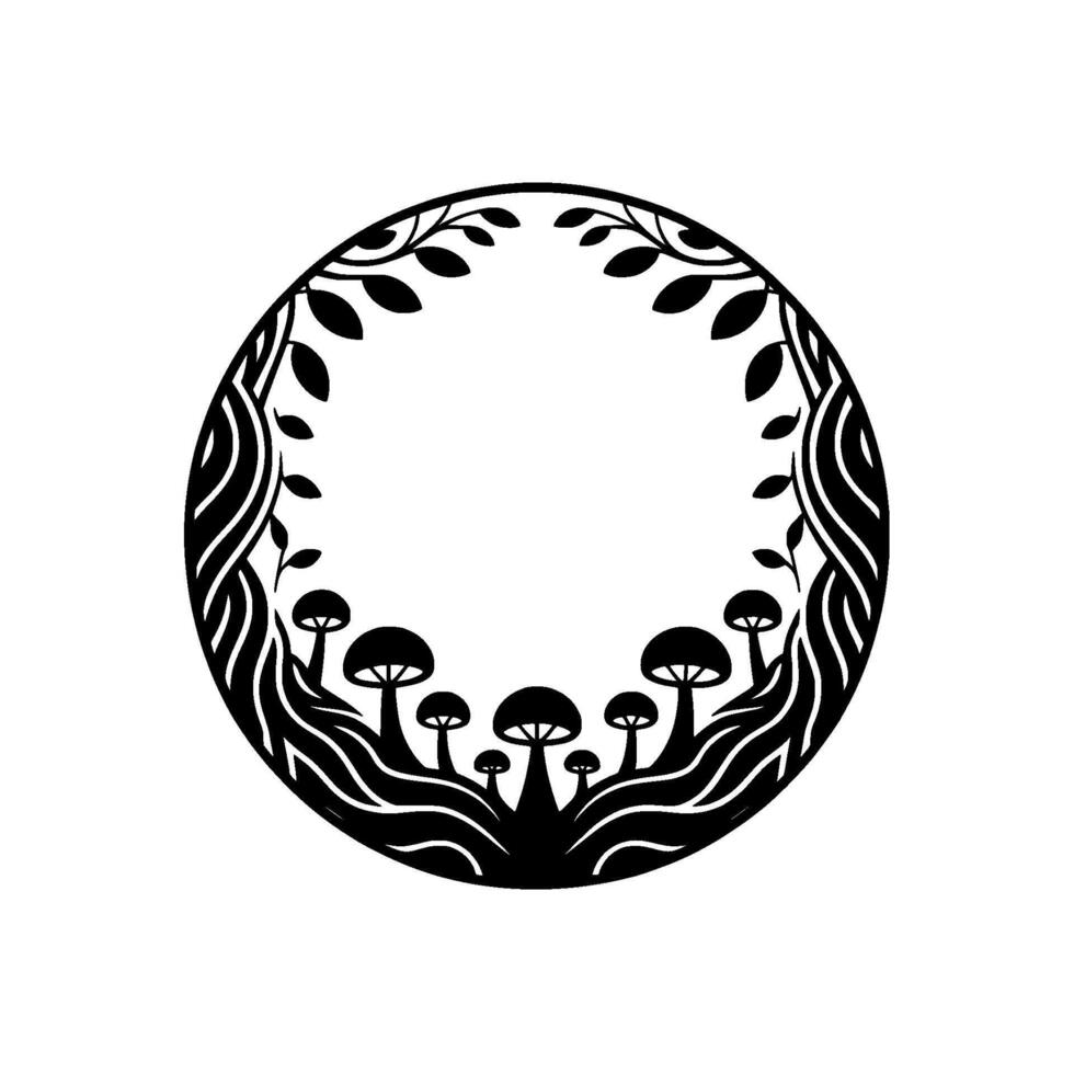 Mystical Circle Forest Spirits Lunar Glow vector