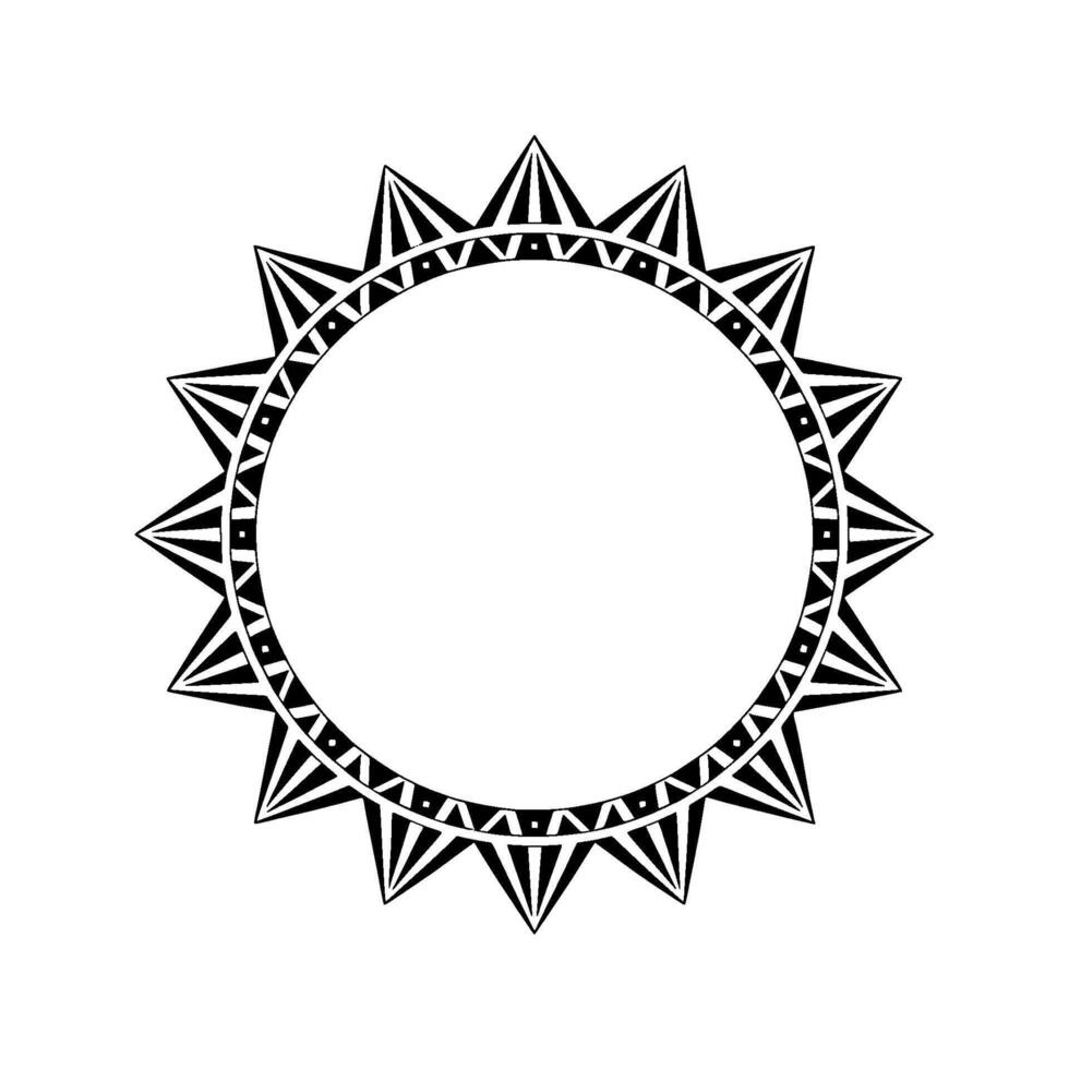 Geometric Sun Frame, Tribal Pattern, Minimalist vector